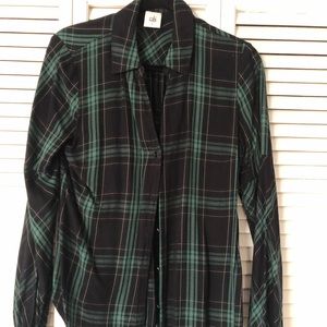 Green plaid blouse size small